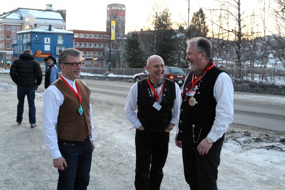 I Narvik Havn KF har man snudd Northlands konkurs fra dårlig nytt til en stor mulighet. Nå arbeides det hardt med å skape ny aktivitet i lokalene etter Northland samtidig som det jobbes mot visjonen om å være det viktigste logistikknutepunktet på Nordkalotten, noe alt ligger til rette for, mener forretningsutvikler Ragnar Krogstad (f.v.), styreleder Hans Larsen og daglig leder Rune Arnøy. (Foto: Linda Storholm)