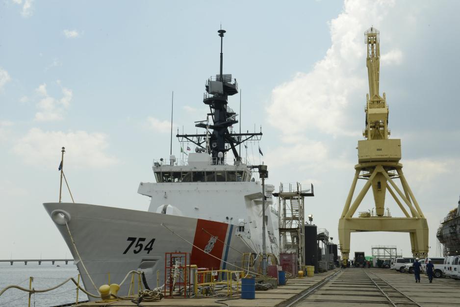 The Coast Guard Cutter James is docked at the Ingalls Shipbuilding yard in Pascagoula, Mississippi, June 5, 2015 (U.S. Coast Guard photo by Petty Officer 3rd Class Carlos Vega) The Coast Guard Cutter James is docked at the Ingalls Shipbuilding yard in Pascagoula, Mississippi, June 5, 2015 (U.S. Coast Guard photo by Petty Officer 3rd Class Carlos Vega)
