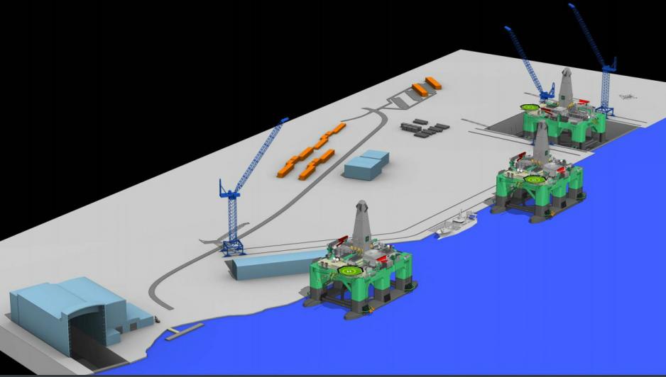 Slik kan det bli på Langsetvågen - hvis alt går etter Mo industriparks og Westcon Helgelands planer.