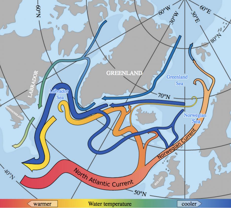 Atlantic Gulf Stream System Slows Down Atlantic Ocean Gulf Stream Map
