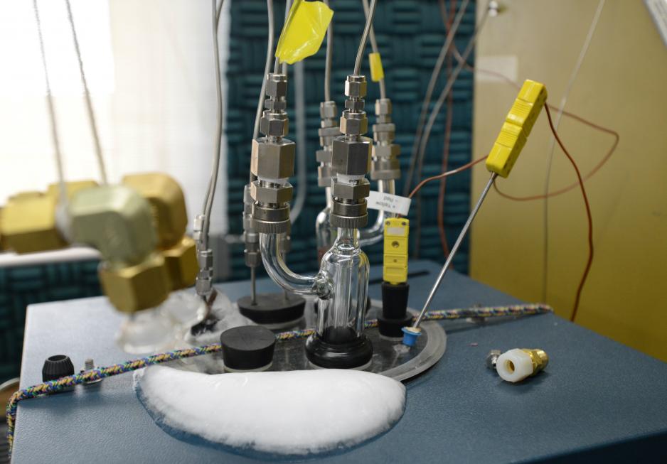 Air samples are chilled to remove moisture before moving on to analyzers that might otherwise be damaged, at the NOAA Global Monitoring Division Barrow Observatory outside Barrow. (Erik Hill / Alaska Dispatch News).