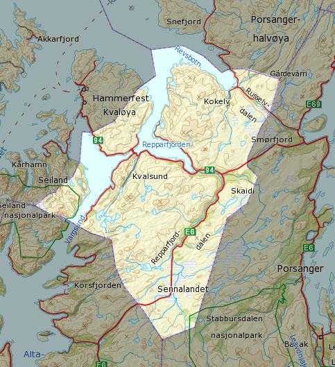 Nussir ligger i Kvalsund kommune, nabokommunen til Hammerfest.