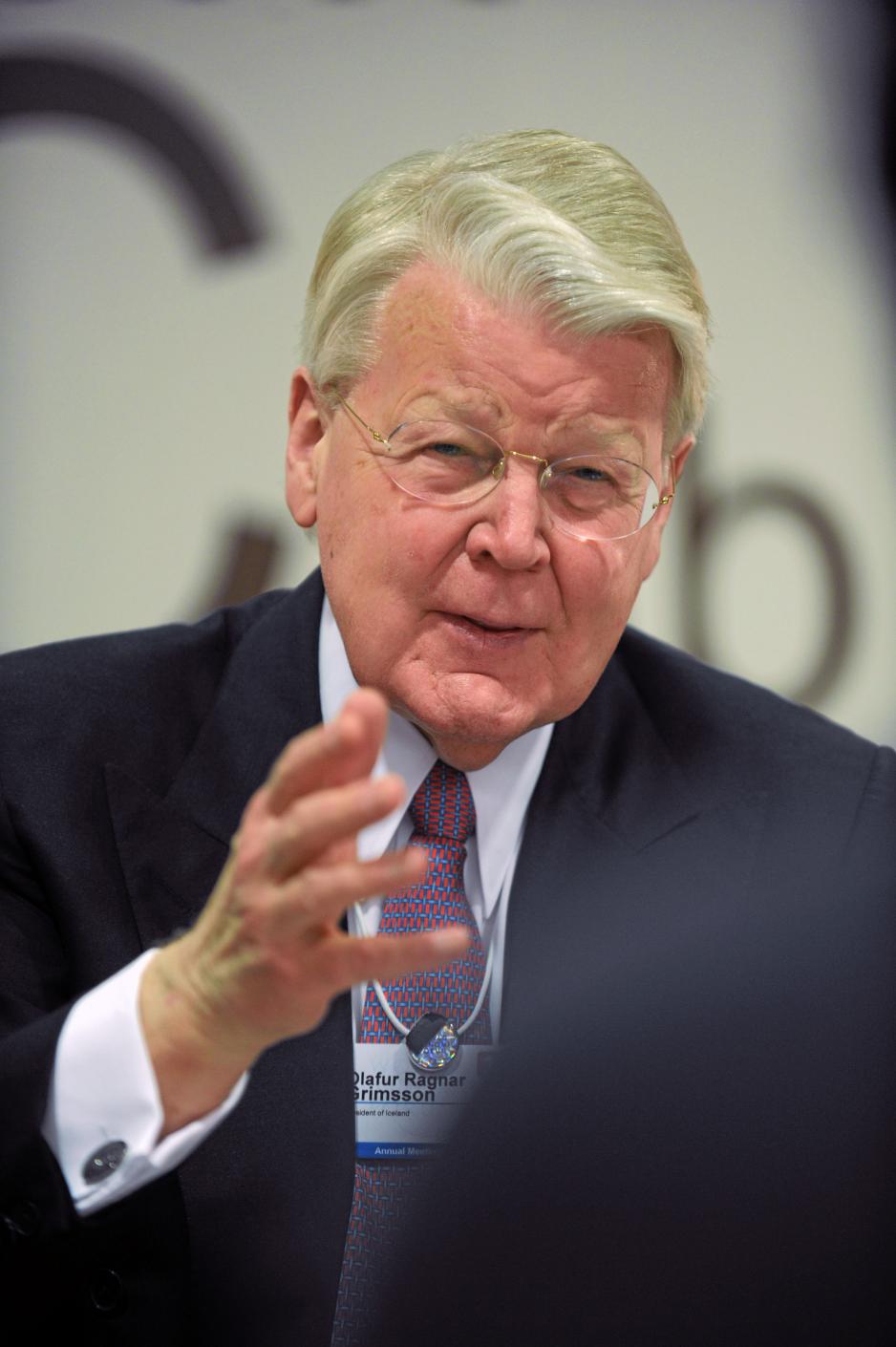 Islands president, Ólafur Ragnar Grímsson, har jobber godt for Arctic Circle 2015. Kina, Tyskland og Frankrike lover alle delegasjoner og bidrag til konferansen. (Copyright by World Economic Forum swiss-image.ch/Photo by Michael Wuertenberg).