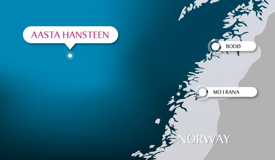 Aasta Hansteen-feltet - vest for Mo i Rana og Bodø. (Illustrasjon: Statoil)