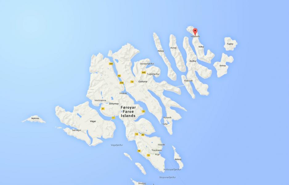 Anlegget ligger nordøst på Færøyene.