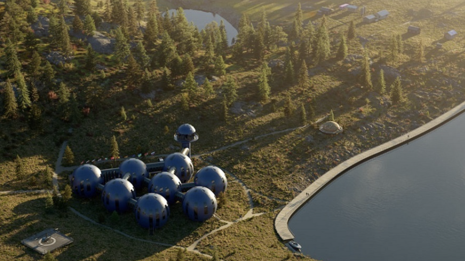 Bildegalleri: Snezjinka internasjonale arktiske stasjon skal bli et autonomt, helårlig kompleks for forskning og utvikling – drevet av fornybar energi og hydrogen. Stasjonen skal bygges ved en innsjø rundt to timers kjøring fra byen Salekhard, og vil etter planen fungere som et vitenskapelig arbeidssted og bolig for minst 80 personer samtidig. (Skjermdump fra nettsiden til Snezjinka-stasjonen) >