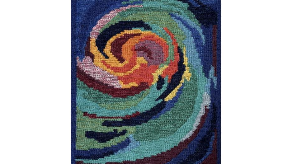 Björn Blomberg's work Northern Lights is part of the chapter 'Weaved Places,' exploring textiles' role in defining and shaping places and identities in Norrbotten, Northern Sweden. (Press photo) >