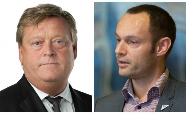 Fiskeriminister Harald Tom Nesvik (FrP - t.v.) ser ingen grunn til å sette i gang gransking av forholdet SVs Torgeir Knag Fylkesnes karakteriserer som &quot;en potensiell korrupsjonssak&quot;. (Foto: Knut Neerland, Inviso Næring og Magnus Fröderberg, norden.org) 