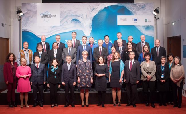 Participants of the Second Arctic Science Ministerial Meeting. (Photo: BMBF/Thomas Rafalzyk)