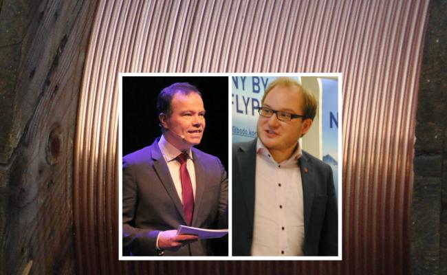Utvinning av mineraler, som kobber, en en absolutt forutsetning for å kunne gjennomføre noe grønt skifte. Tomas Norvoll (t.v.) og Daniel Bjarmann-Simonsen er enige om at det må en ny tilnærming og kraft til for å komme fra ord til handling i norsk mineral- og gruvepolitikk. (Foto: Giovanni Dallorto, via Wikimedia Commons, Trond Erlsen Willassen, NFK og Arne F. Finne. Montasje HNN).
