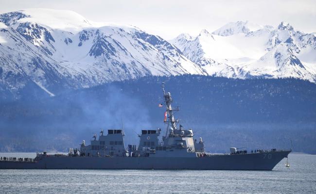 USS Hopper off the coast of Alaska