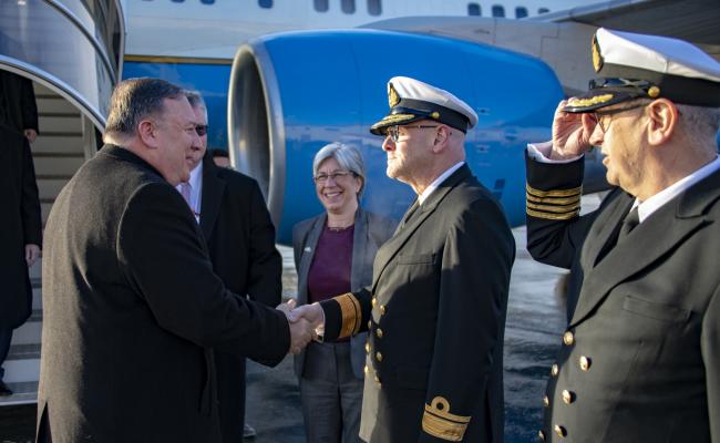 Michael Pompeo arrives at Keflavik Air Base Michael Pompeo arrives at Keflavik Air Base