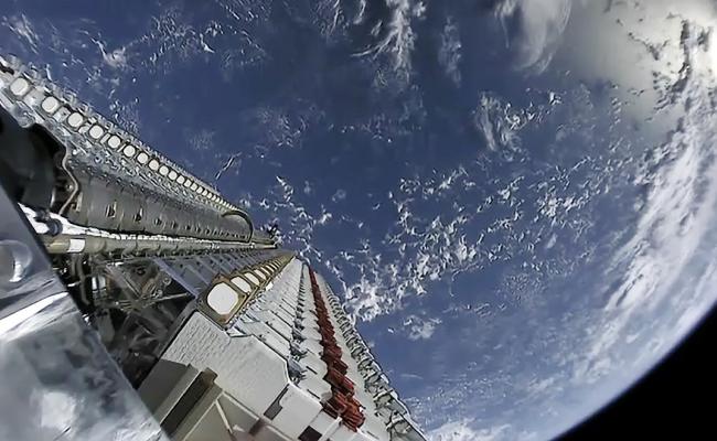 SpaceX’s Starlink satellites released in orbit. (Source: Courtesy of SpaceX) Starlink