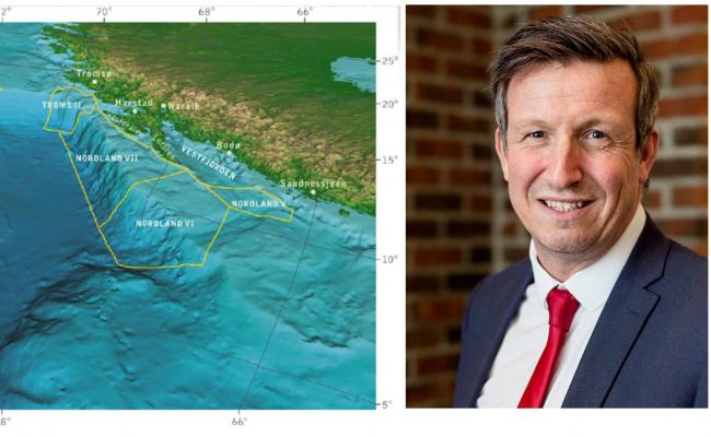 Kjell Giæver og kart over LoVe - Lofoten og Vesterålen.