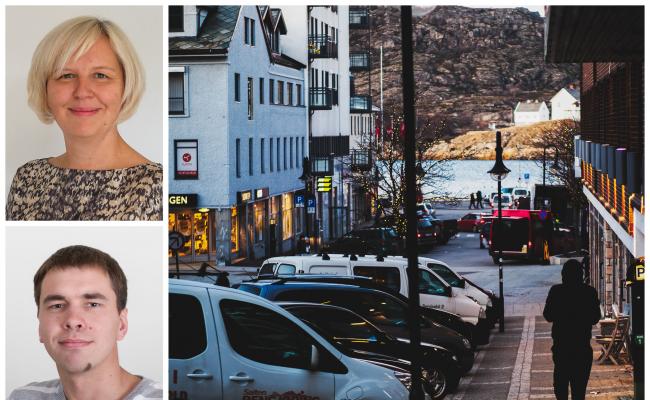 Elena Dybtsyna og Evgenii Aleksandrov. Bodø sentrum (Foto: Nordområdesenteret/Geir Alvin)