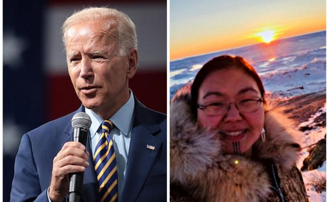 U.S. President Joe Biden and Director Mellisa Johnsen of the Bering Sea Elders Group. (Photo: Jlhervàs,Flickr/Private)