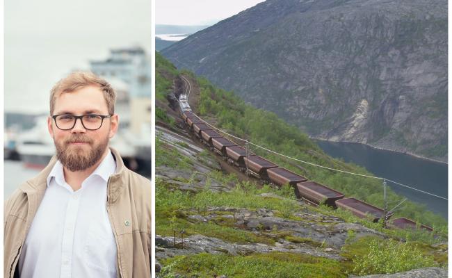 Bent-Joacim Bentzen og Ofotbanen. (Foto: Eirill DeLonge / Alf Helge Løhren, Bane nor)