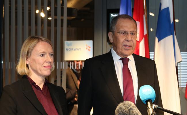 Norges utenriksminister Huitfeldt og Russlands utenriksminister Lavrov
