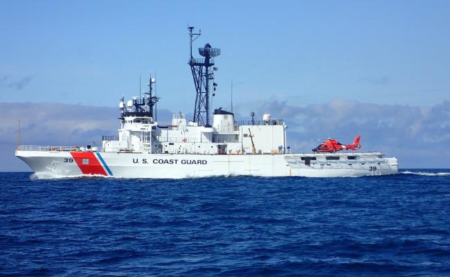 The Coast Guard Cutter Alex Haley is pictured before a Bering Sea patrol in 2018 The Coast Guard Cutter Alex Haley is pictured before a Bering Sea patrol in 2018