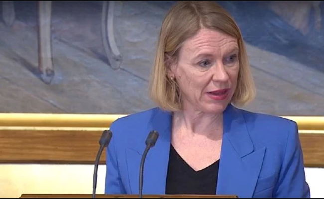 Utenriksminister Anniken Huitfeldts redegjørelse for Stortinget 22. mars. Anniken Huitfeldt, Stortinget.