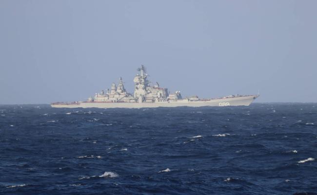 Den russiske Nordflåtens krysser «Peter den store» har operert i Norskehavet den siste tiden. (Foto: Forsvaret).