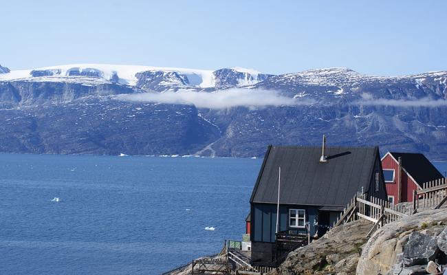 Nuussuaq Peninsula seen from Uummannaq, Greenland.