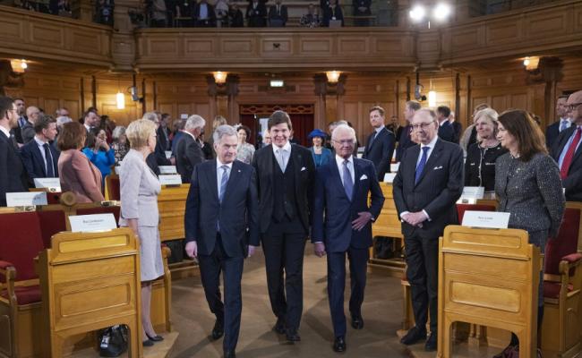 The Finnish president on a state visit to Sweden, May 2022.