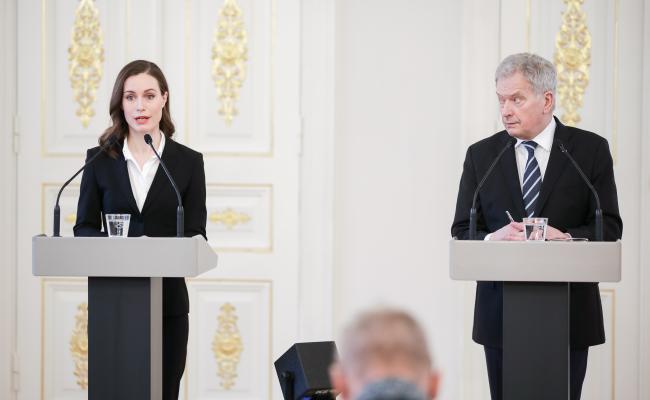 Finlands statsminister Sanna Marin og president Sauli Niinistö vil ta landet inn i Nato. (Foto: Juhani Kandell/Den finske presidentens kontor)
