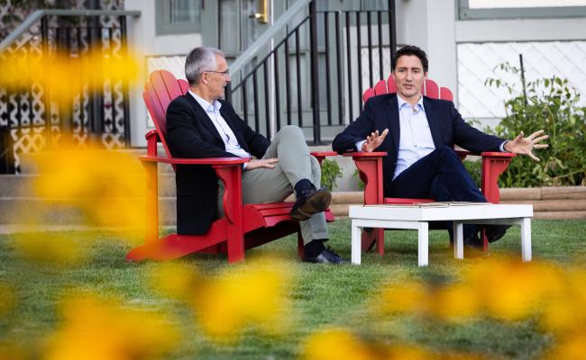 Jens Stoltenberg og Justin Trudeau.