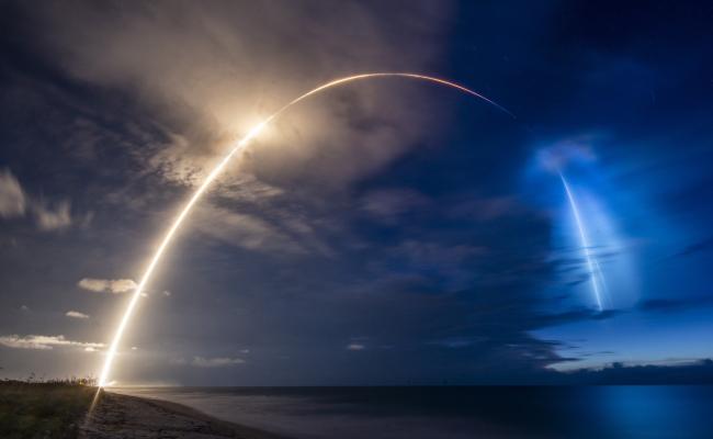 Rocket launch to place Starlink satellites in orbit in June 2020. (Source: SpaceX) Starlink