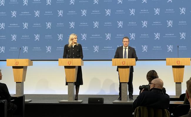 Justisminister Emilie Enger Mehl og forsvarsminister Bjørn Arild Gram Justisminister Emilie Enger Mehl og forsvarsminister Bjørn Arild Gram
