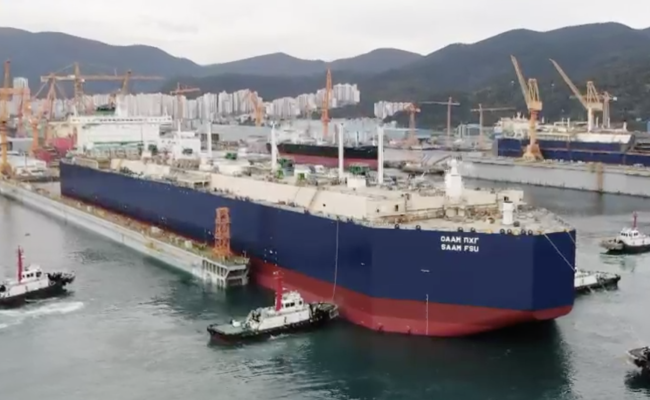 Saam FSU (СААМ ПХГ) (Hull 2512/IMO: 9915090) at DSME Okpo shipyard. (Source: HNN Industry Source) Saam Daewoo Shipbuilding & Marine Engineering