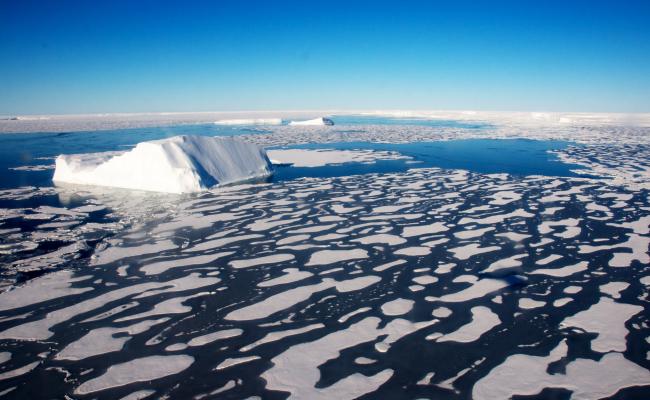 ice in the Fram Strait east of Greenland