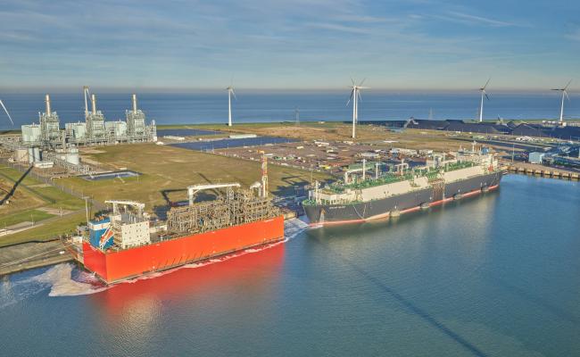 The Netherland’s new floating LNG terminal, Eems Energy Terminal (EET), in Eemshaven. (Source: EET) Eems EnergyTerminal nov 2022