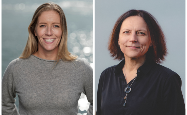 Administrerende direktør i REV Ocean, Nina Jensen og prosjektleder ved Senter for hav og Arktis, Anne Katrine Normann. (Foto: Senter for hav og Arktis) Nina Jensen og Anne Katrine Normann