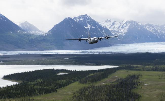 A U.S. Air Force C-130J Super Hercules from the 39th Airlift Squadron 