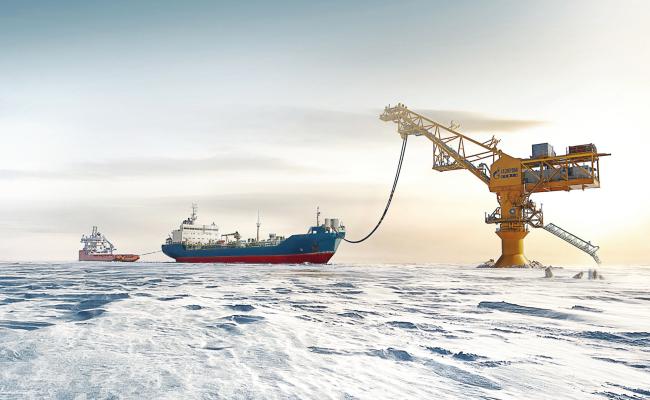 Gazprom’s Novy Port oil terminal in the Russian Arctic. (Source: Gazprom) gazprom oil china arctic