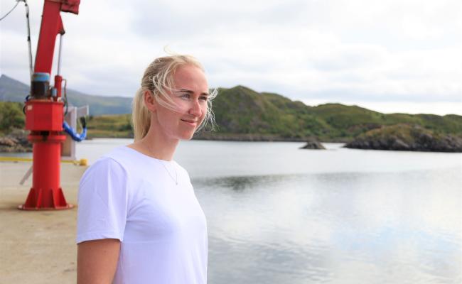 Agnete Skog, daglig leder ved fiskemottaket i Skårvågen Agnete Skog, daglig leder ved fiskemottaket i Skårvågen