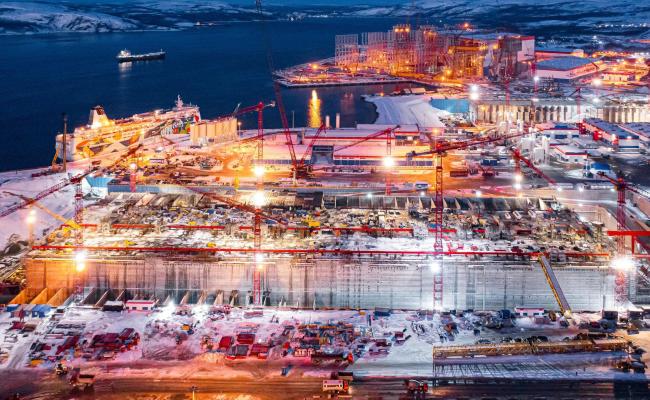 Novatek’s Belokamenka construction yard outside Murmansk. (Source: Novatek) belokamenka construction yard Novatek