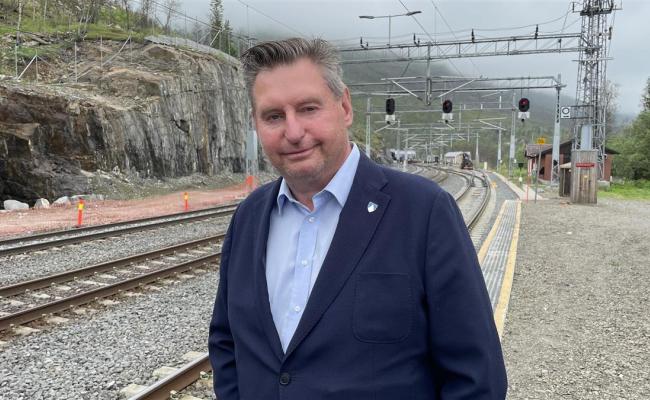 Ordfører Rune Edvardsen i Narvik på Ofotbanen Ordfører Rune Edvardsen i Narvik på Ofotbanen