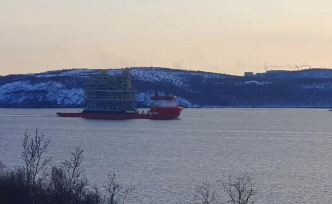Audax traveling up Kola Bay to Belokamenka. (Source: Belokamenka VK page, via user Bekzod Turaev)  audax Kola Bay