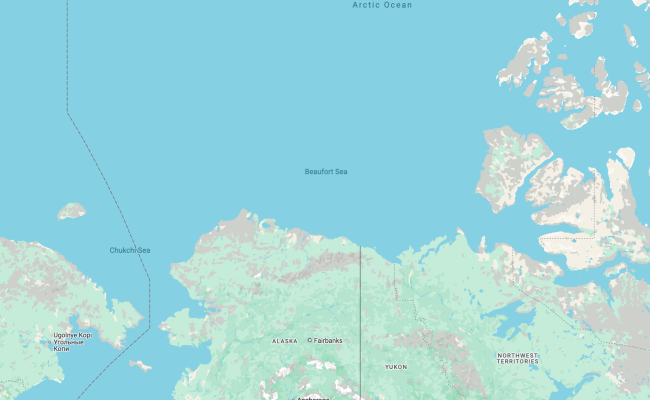 The Beaufort Sea is a part of the Arctic Ocean located northeast of Alaska and northwest of Canada. (Screenshot from Google Maps) The Beaufort Sea is a part of the Arctic Ocean located northeast of Alaska and northwest of Canada. (Screenshot from Google Maps)