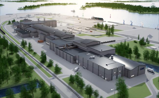 Illustrasjon av SSABs nye stålverk i Luleå, Nord-Sverige Illustrasjon av SSABs nye stålverk i Luleå, Nord-Sverige