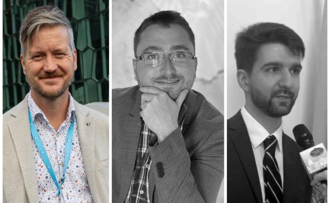 Director of the High North Center Raspotnik, Director of the Arctic Institute Romain Chuffart og and Arctic Institute Accosiate Pavel Pevyatkin Raspotnik, Chuffart og Devyatkin