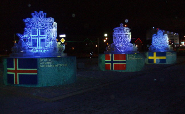 Arktisk råd isskulpturer island