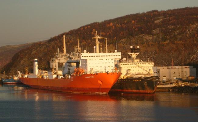 Nuclear powered carrier Northern Sea Route and nuclear powered icebreaker Siberia