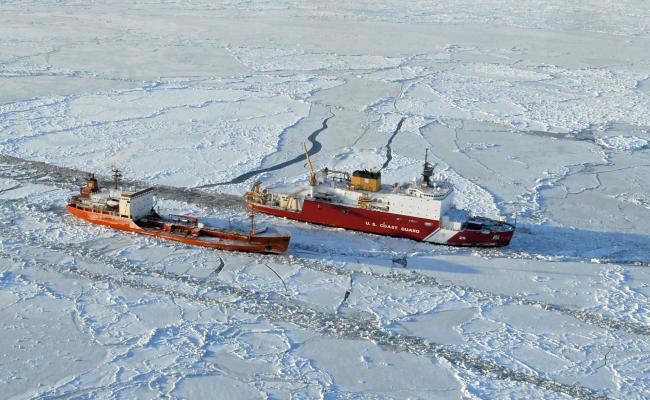 Coast Guard Cutter Healy escorts Russian tanker to Nome