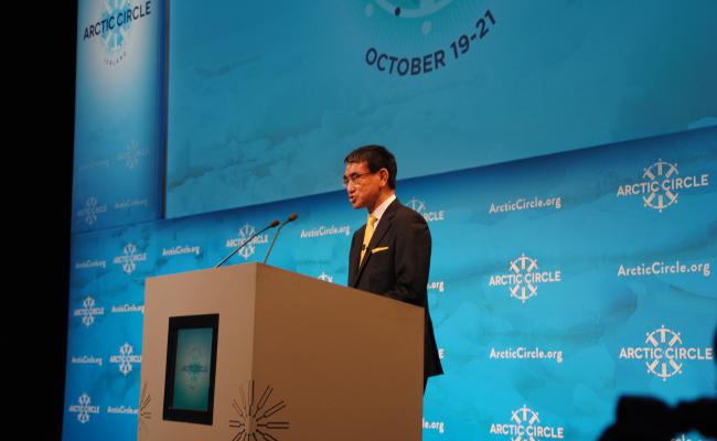 The Japanese Minister of Foreign Affairs, Taro Kono