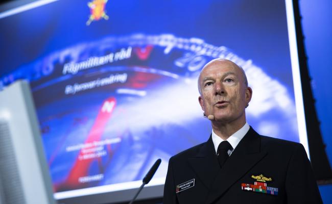 Forsvarssjef admiral Haakon Bruun-Hanssen presenterte i dag et viktig grunnlag for forsvarets langtidsplan, som skal vedtas av Stortinget til neste år. (Foto: Torbjørn Kjosvold/Forvaret)