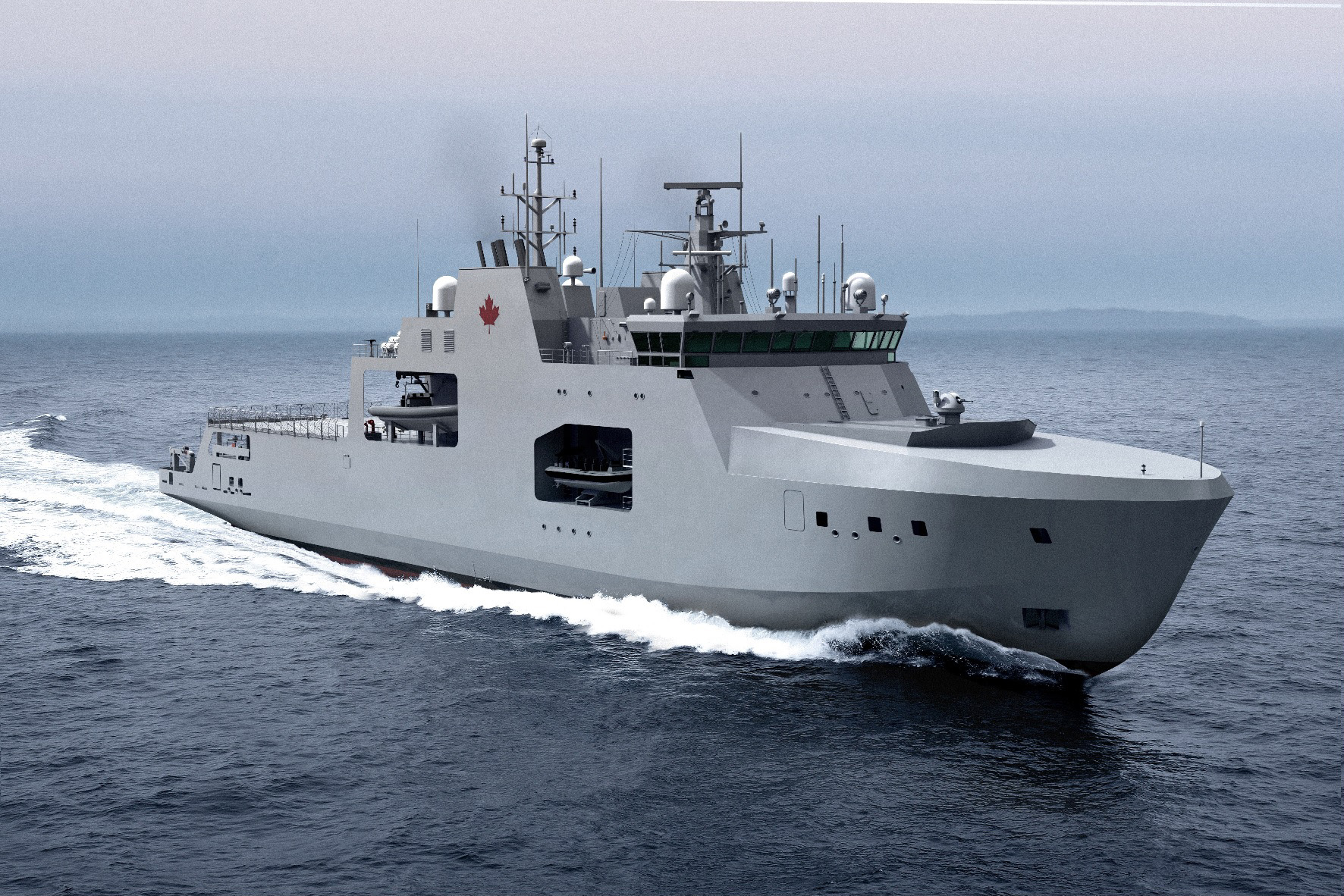 Artist’s impression of the Harry DeWolf-class Arctic and offshore patrol vessels. (Photo: Irving Shipbuilding Inc. 2015)